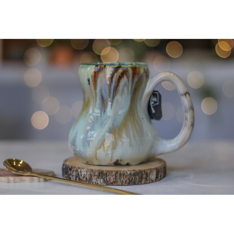 04-B Soft Earth Series PROTOTYPE Petite Notched Gourd Mug - MISFIT, 12 oz. - 20% off