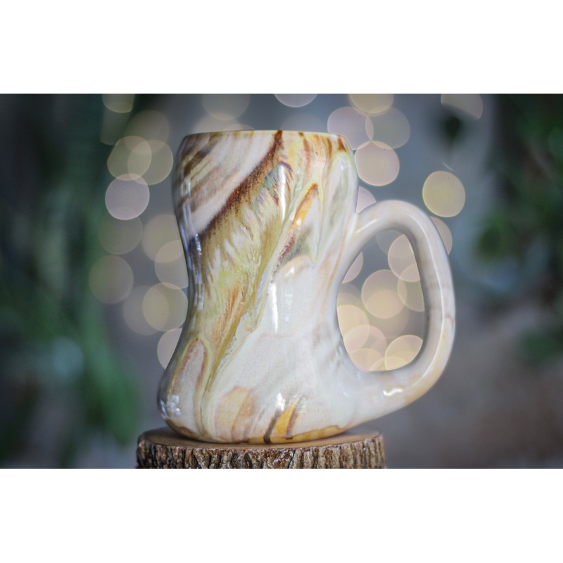 06-B Soft Earth Series Gourd Mug - TOP SHELF MISFIT, 18 oz.