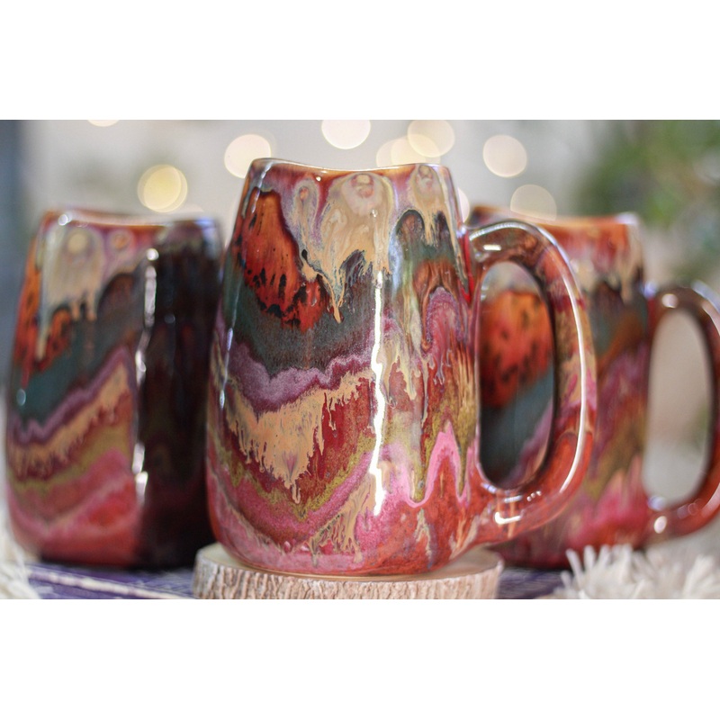 07-A Amber 'FLOW' PROTOTYPE Mug - MINOR MISFIT, 26 oz. - 10% off (This listing is for one mug)