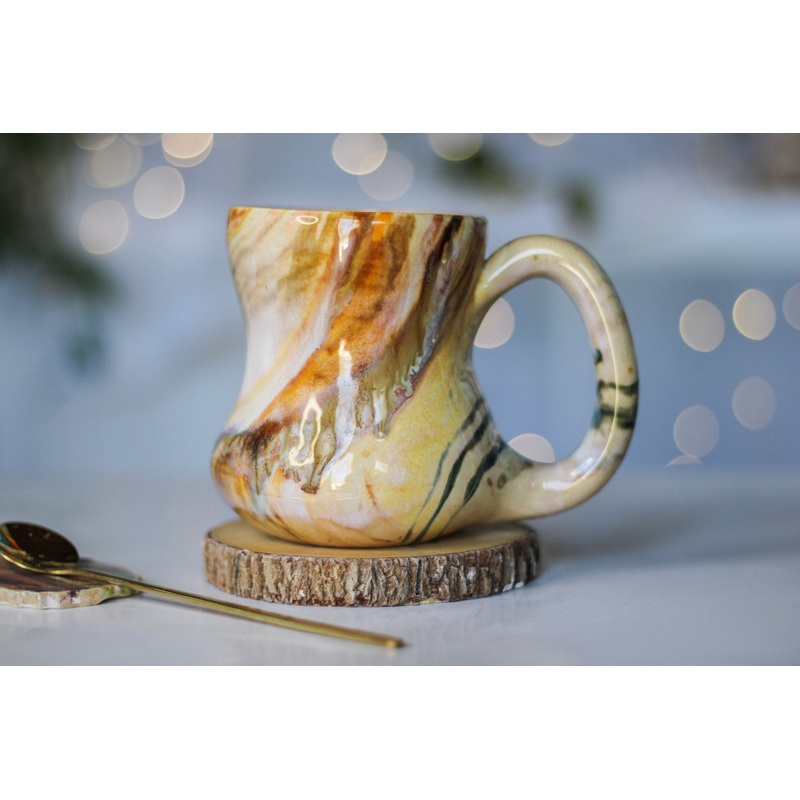 08-D Soft Earth Series EXPERIMENT Gourd Mug - MINOR MISFIT, 15 oz. - 10% off