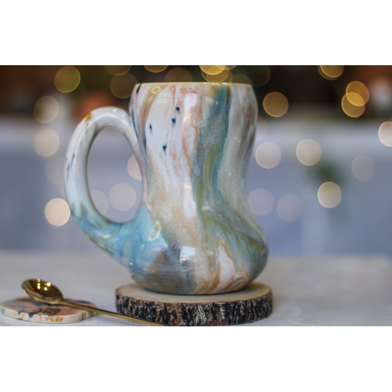13-B Soft Earth Series PROTOTYPE Gourd Mug - MINOR MISFIT, 22 oz. - 10% off