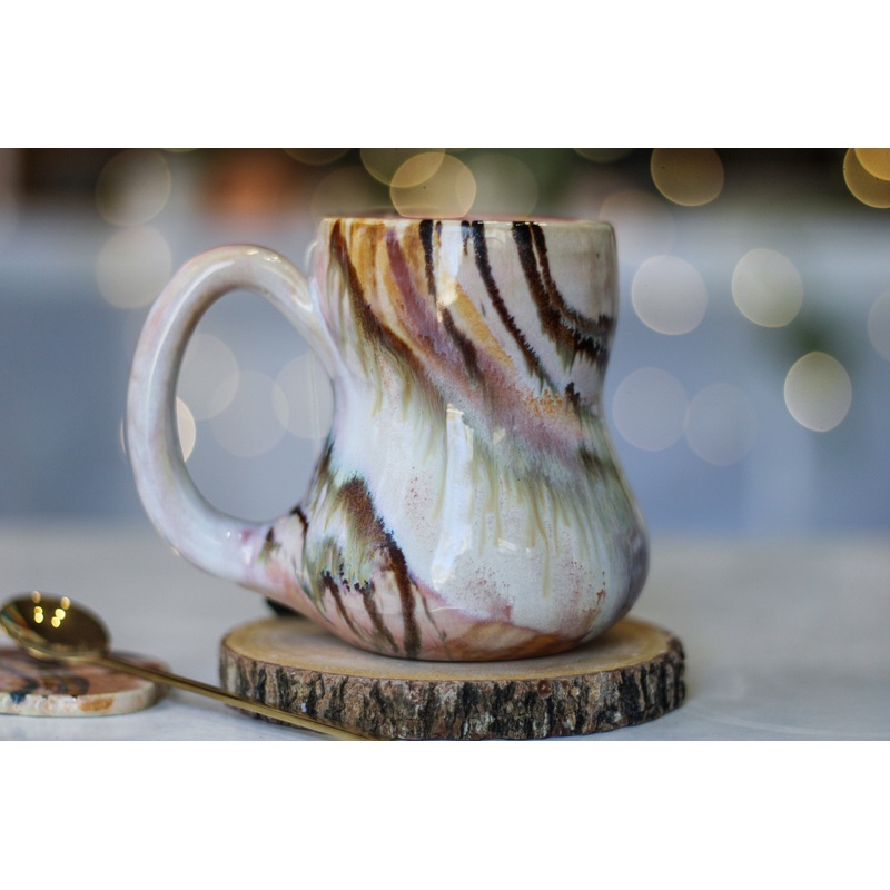 14-C Soft Earth Series PROTOTYPE Petite Notched Gourd Mug - MISFIT, 13 oz. - 15% off