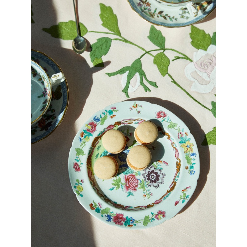 20th-Century Flower Bone China Plates (Set of 8)