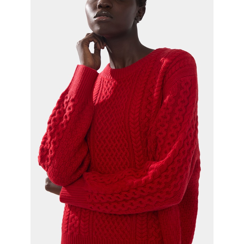 Cashmere Cable-Knit Crew-Neck Sweater