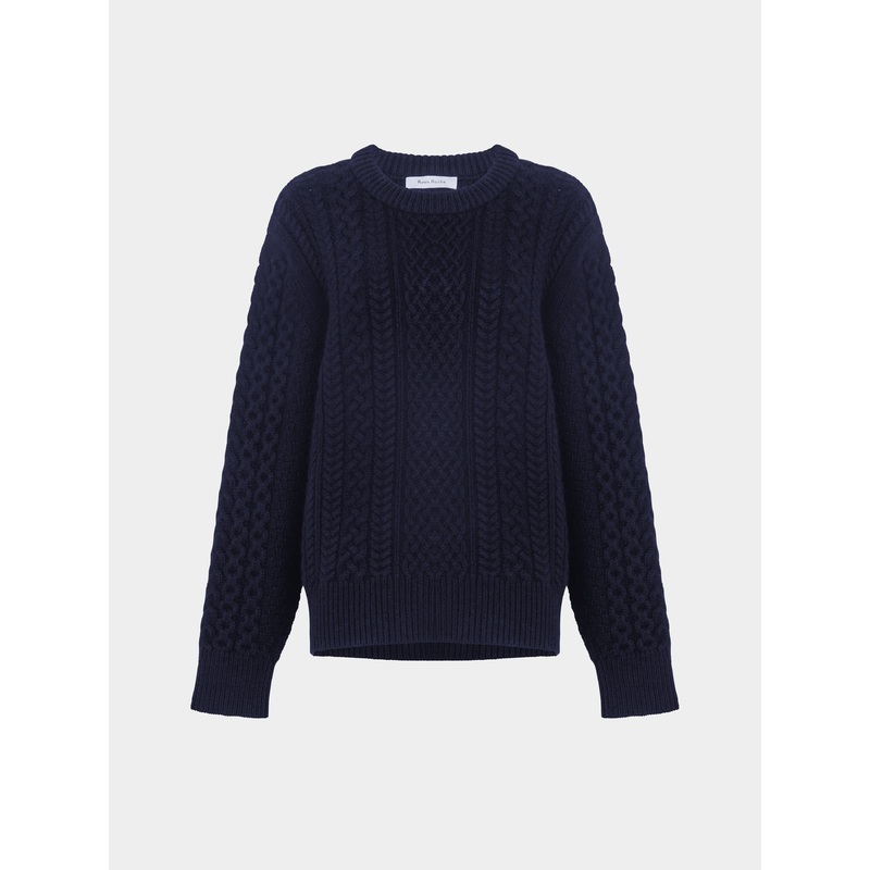 Cashmere Cable-Knit Crew-Neck Sweater | Size: L