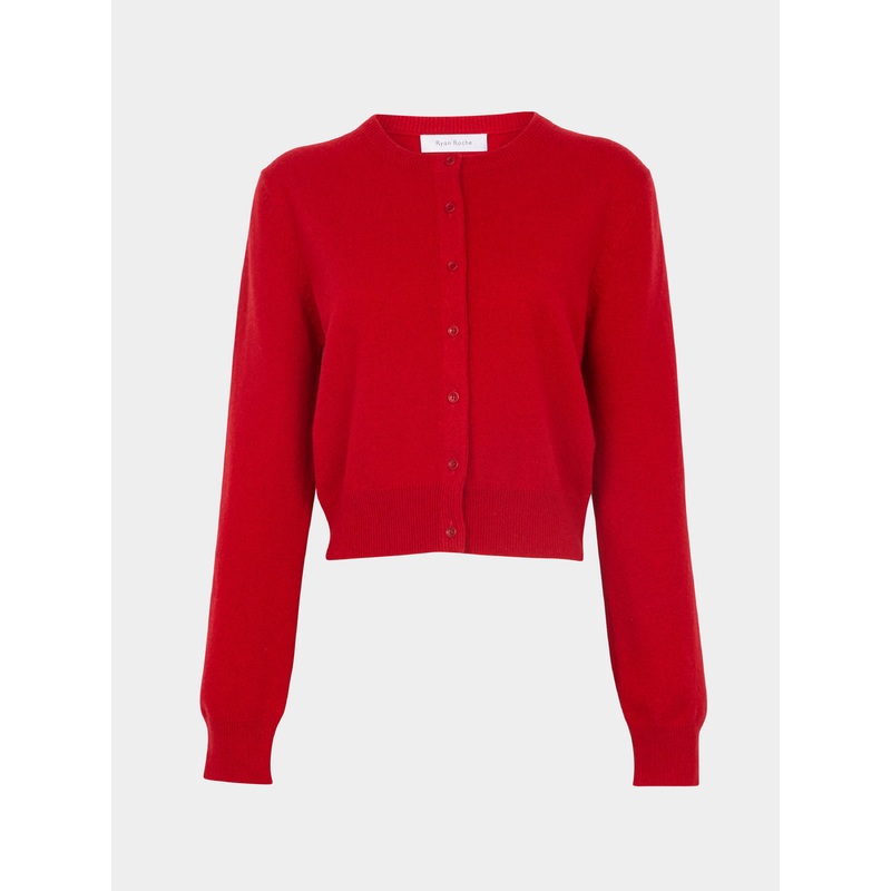 Cashmere Cropped Crew-Neck Cardigan | Size: M