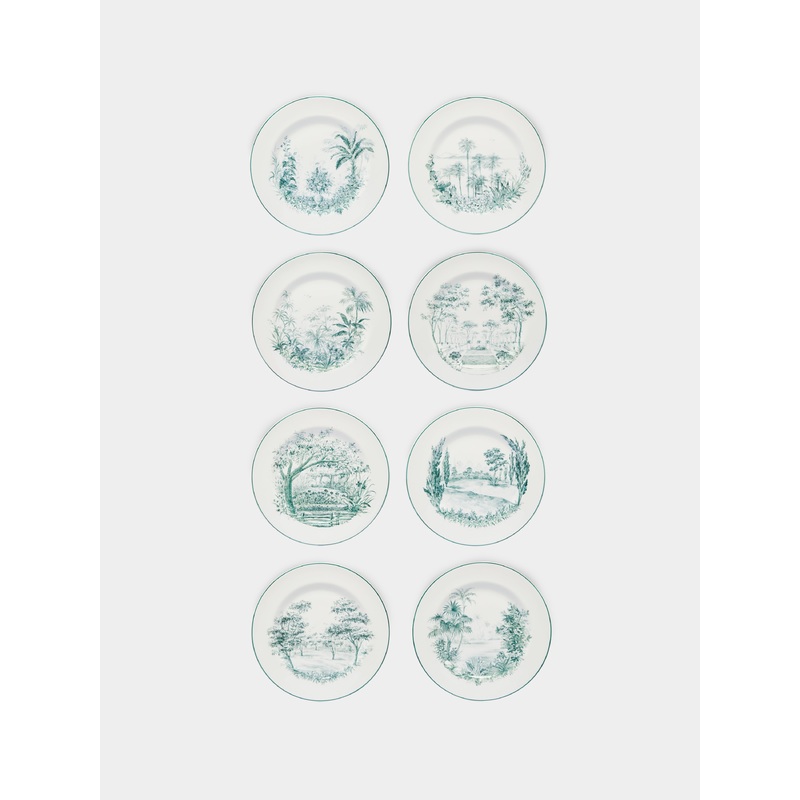 Gardens Ceramic Dinner Plates (Set of 8)
