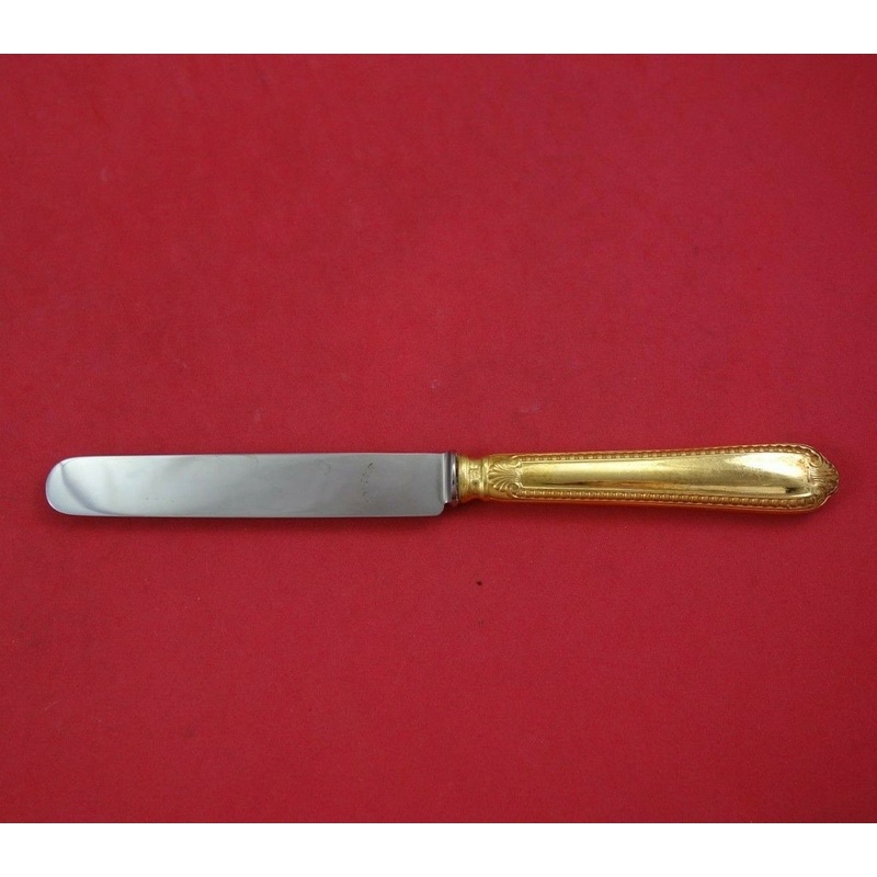 Odiot French France Gold Plated Dessert Knife 8 1/8" Flatware