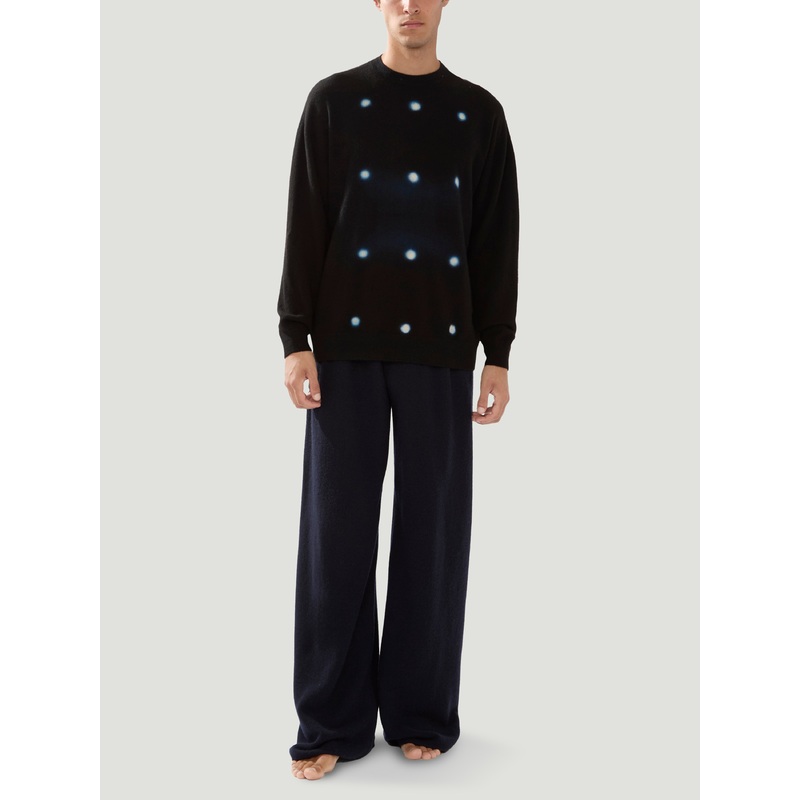 Shibori Cashmere Seamless Wide Crew-Neck Sweater