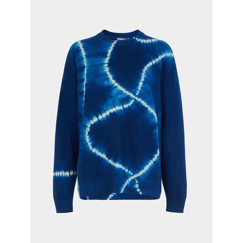 Women's Shibori Cashmere Seamless Wide Crew-Neck Sweater | Size: L