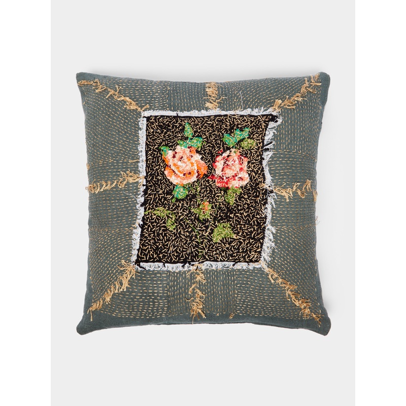 1920s Needlepoint Wool Cushion (19.5in/50cm)
