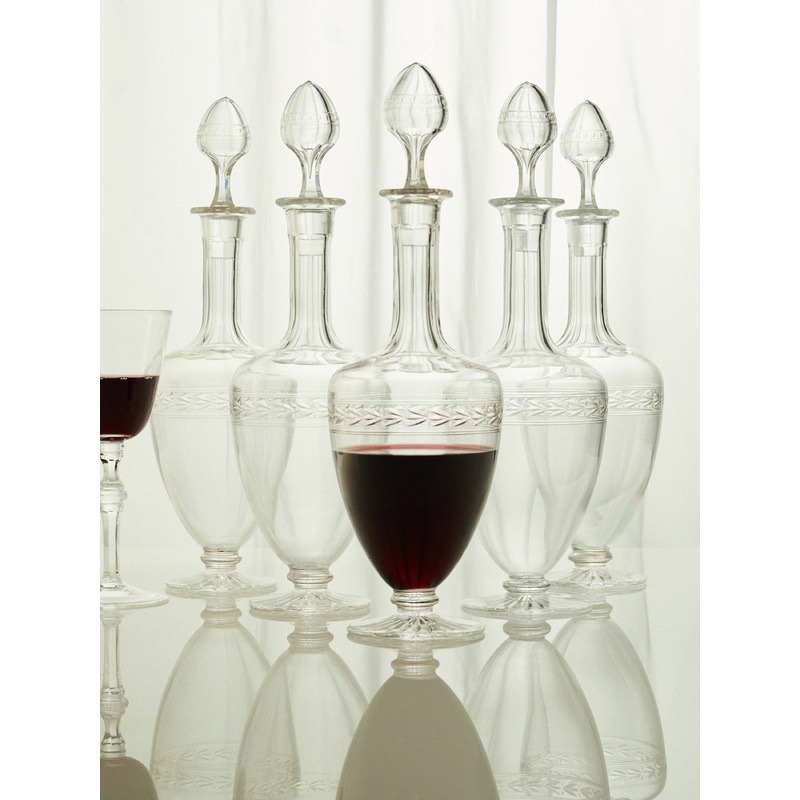 1930s Engraved Crystal Decanters (Set of 5)