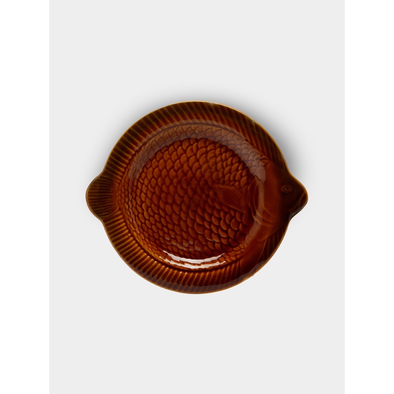 1950s Sarreguemines Ceramic Fish Dinner Plates (Set of 6)