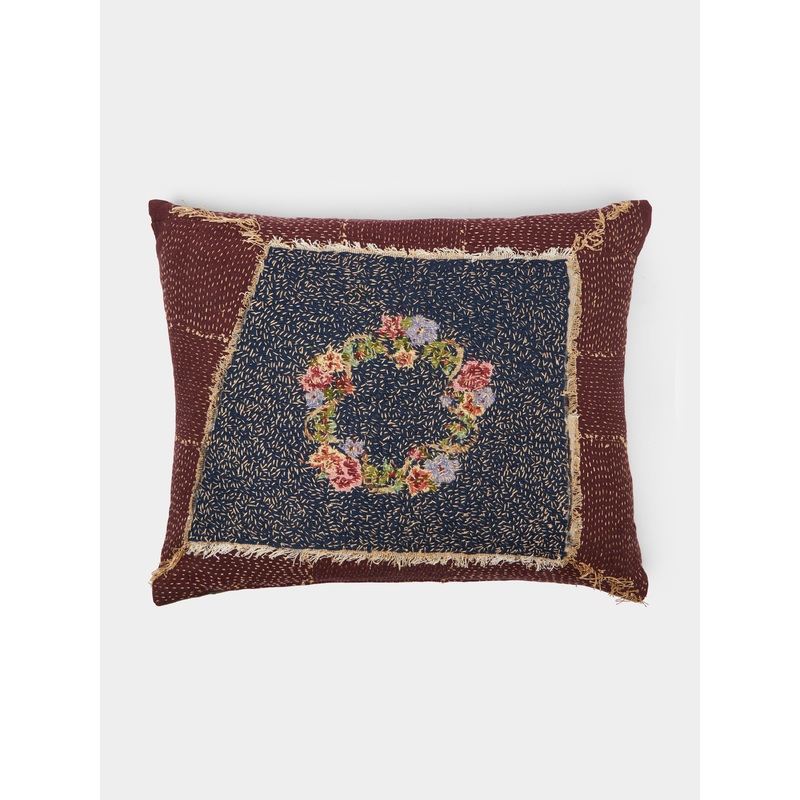 19th-Century French Needlepoint Wool Cushion (25.5in/65cm)