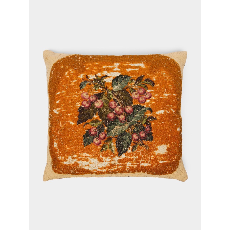 19th-Century Victorian Beaded Wool Cushion (21.5in/55cm)
