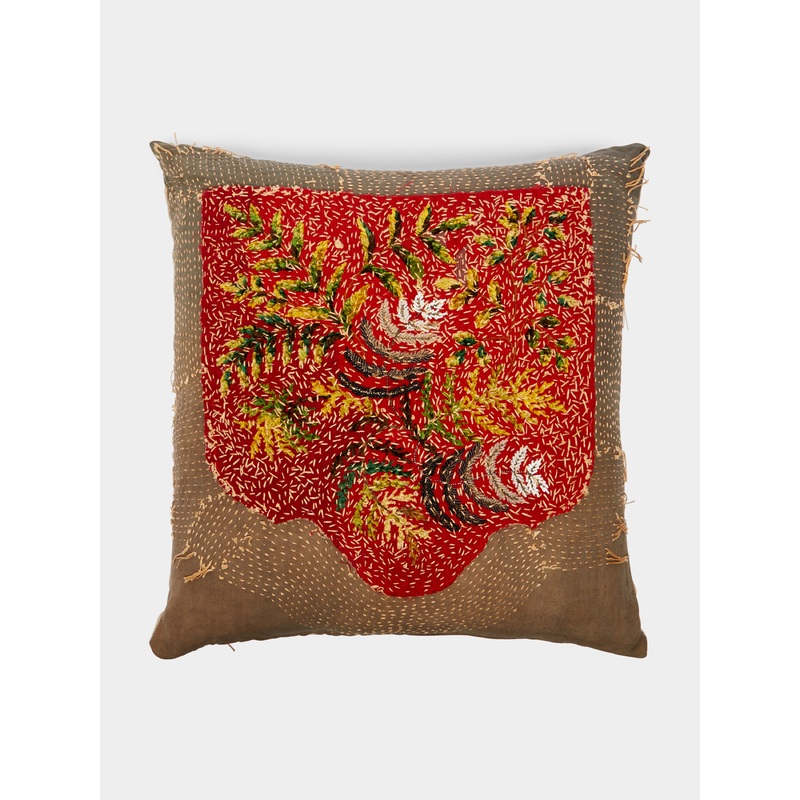 19th-Century Victorian Needlepoint Wool Cushion (21.5in/55cm)