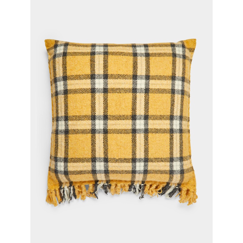 Archthine Handwoven Shetland Wool Check Cushion (21.5in/55cm)