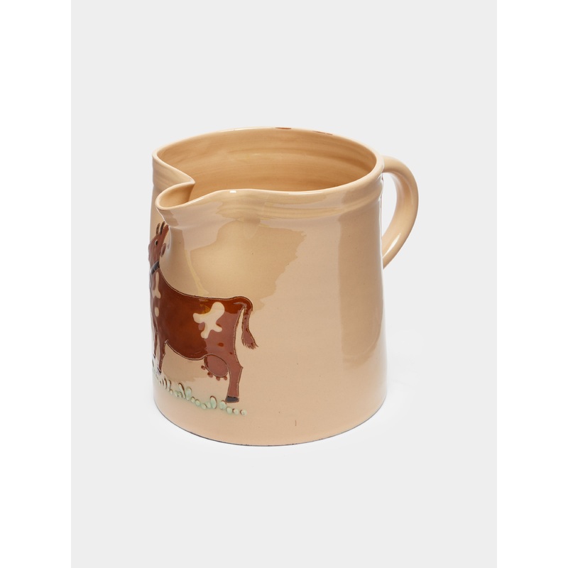Cows Hand-Painted Ceramic Straight-Edge Jug