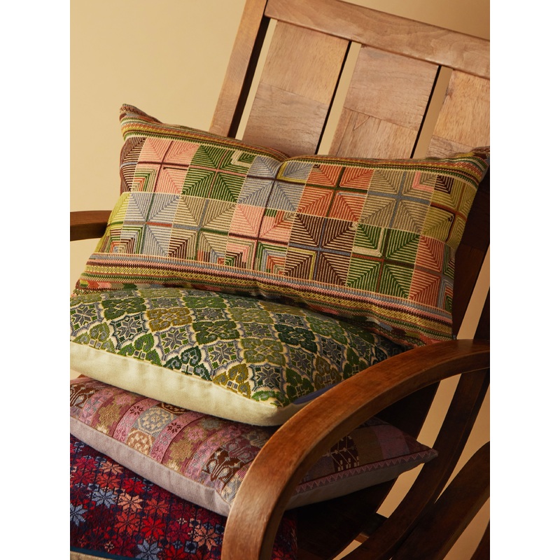 Double Feather Hand-Embroidered Cotton Cushion (21in/53cm)