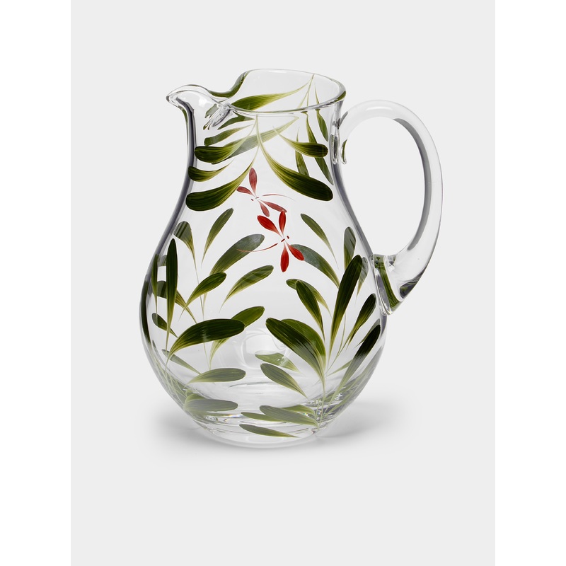 Dragonfly Hand-Painted Glass Jug