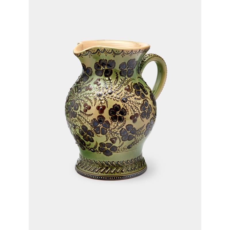 Flowers Hand-Painted Ceramic Large Round Jug