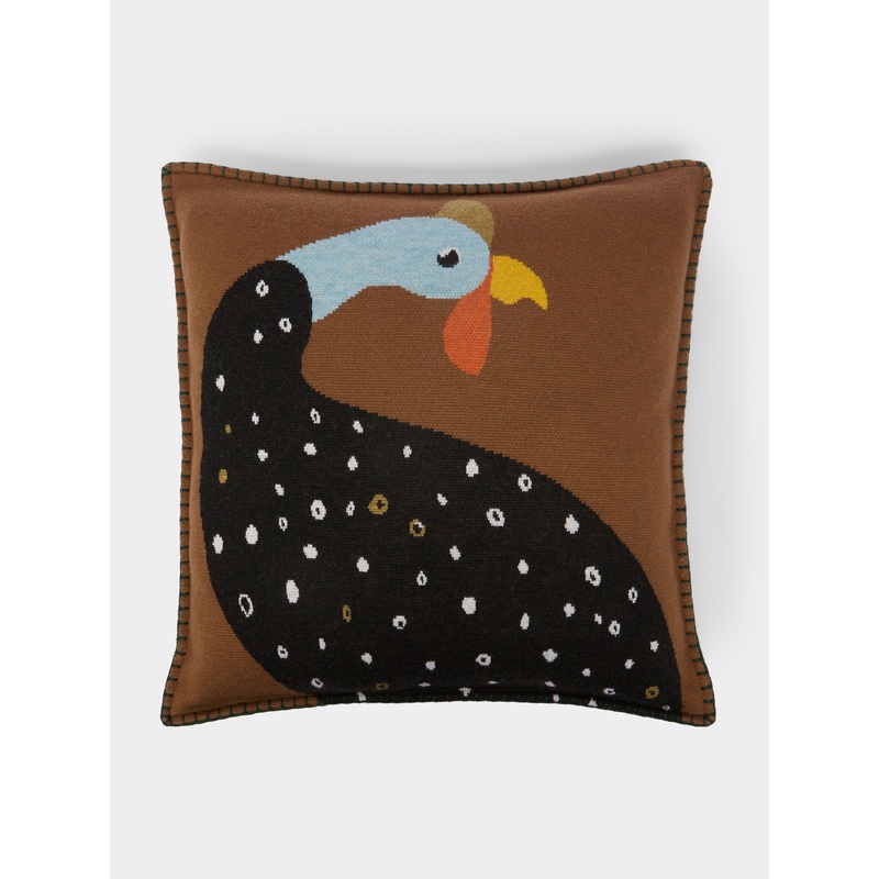 Guinea Fowl Wool Cushion (19.5in/50cm)