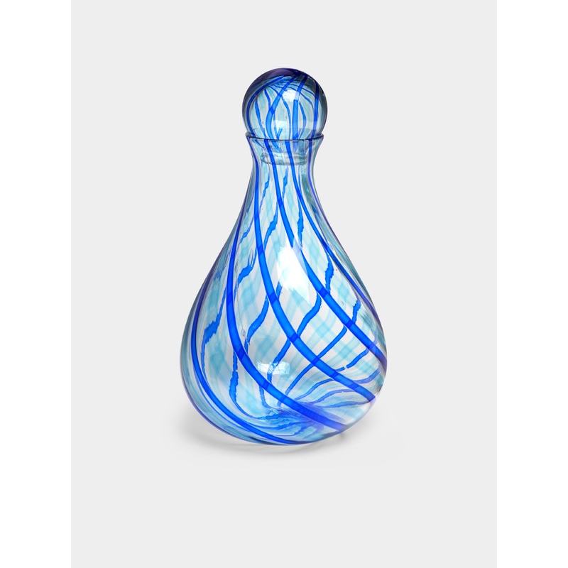 Hand-Blown Glass Striped Decanter