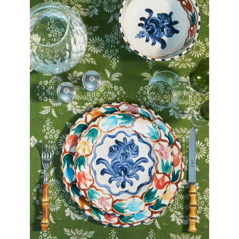Hand-Painted Ceramic Dinner Plates (Set of 4)