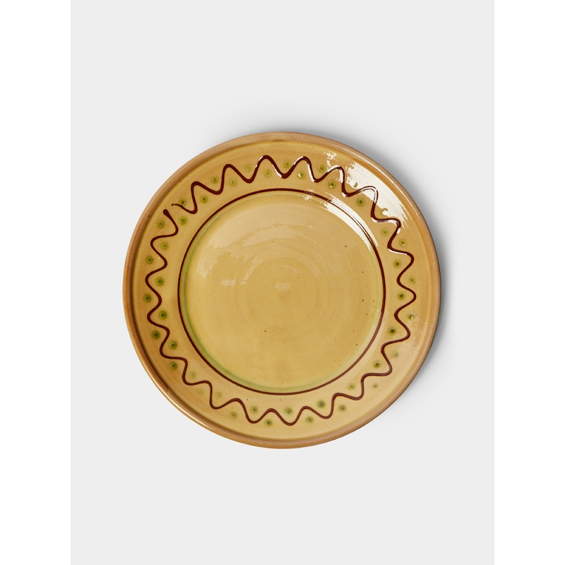 Hand-Painted Slipware Dinner Plates (Set of 4)