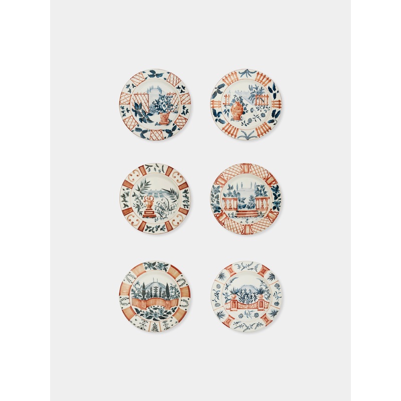 Italian Views Ceramic Salad/Dessert Plates (Set of 6)