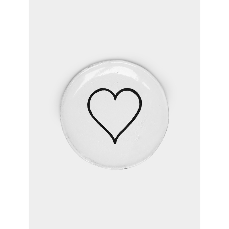 Line Heart Hand-Glazed Ceramic Small Plate
