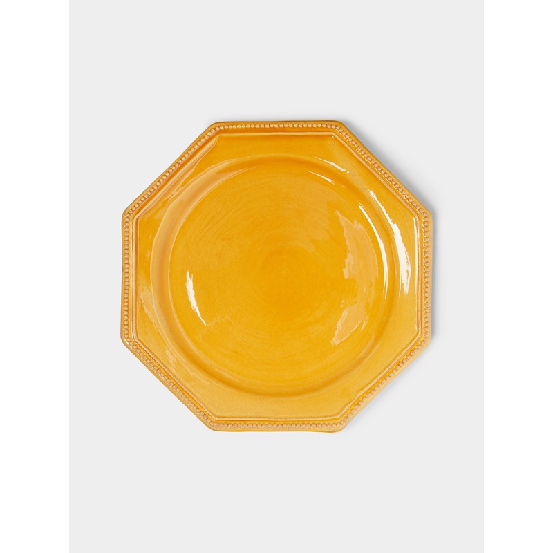 Louis XVI Hand-Glazed Ceramic Dinner Plates (Set of 4)