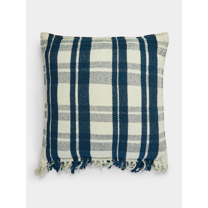 Maggie Handwoven Shetland Wool Check Cushion (21.5in/55cm)