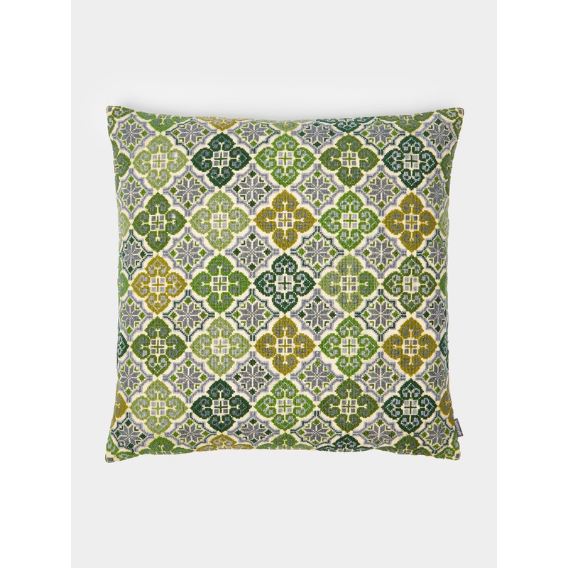 Moon of Ramallah Hand-Embroidered Cotton Cushion (15.5in/40cm)
