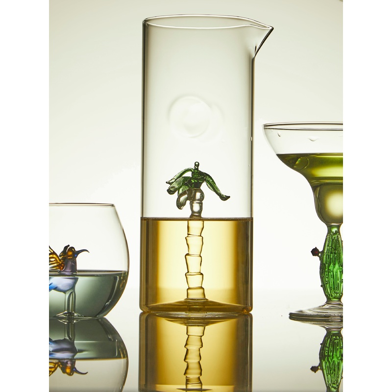 Palm Tree Hand-Blown Murano Glass Pitcher