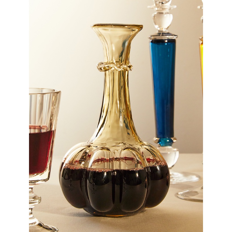 Pumpkin Hand-Blown Crystal Decanter