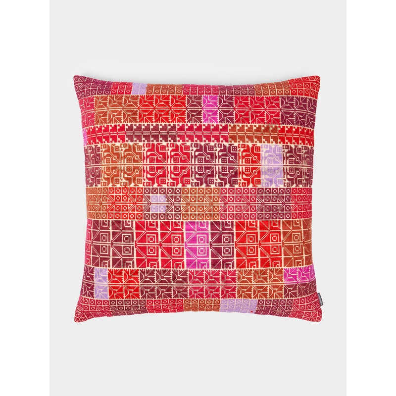 Rima Hand-Embroidered Cotton Cushion (15.5in/40cm)