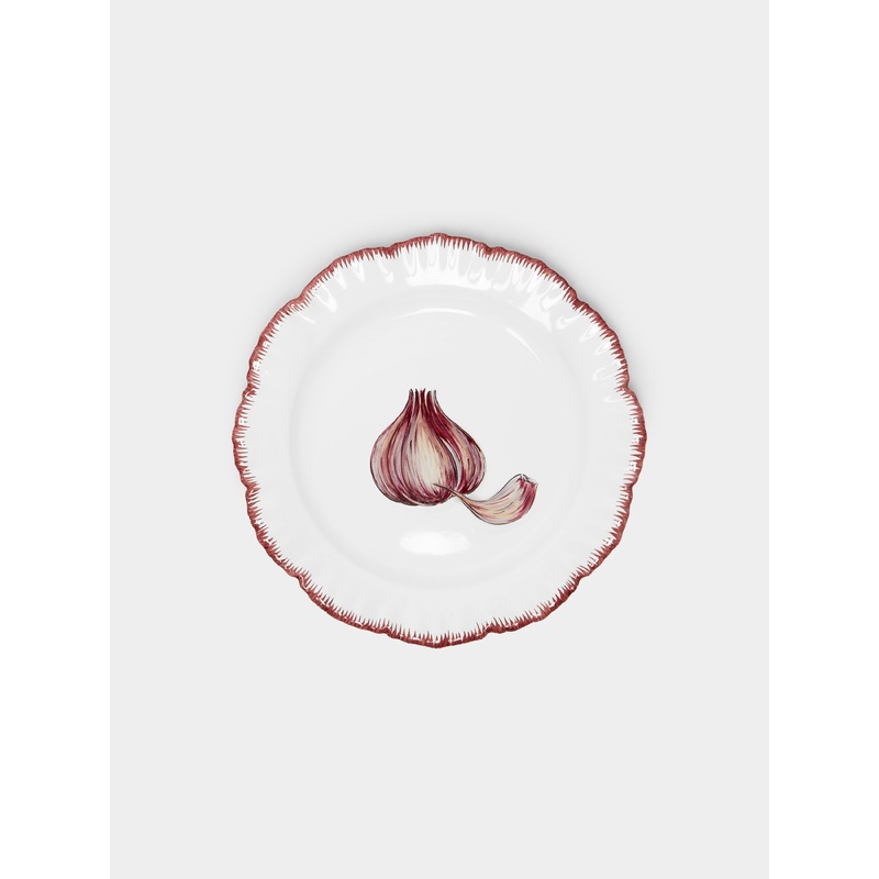 Vegetable Garden Garlic Hand-Painted Ceramic Salad/Dessert Plate
