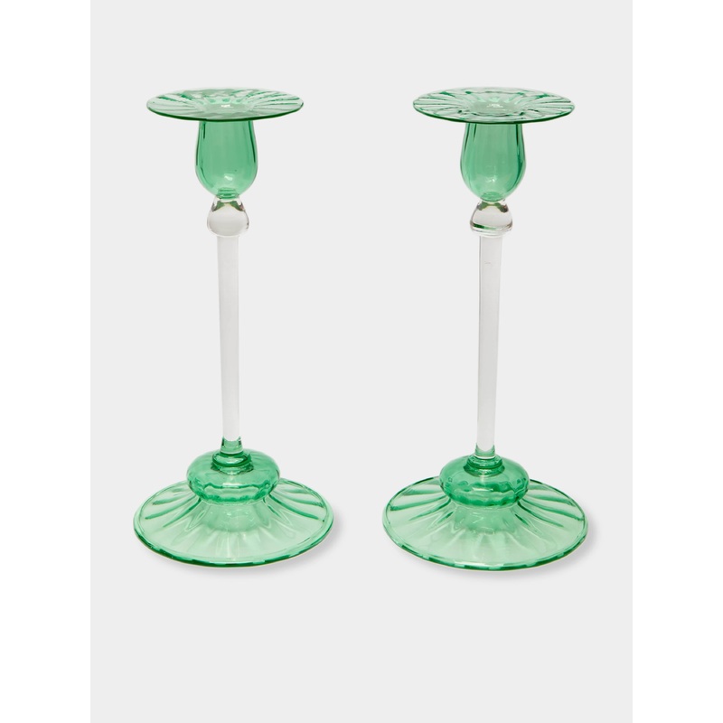 1920s Frederick Carder for Steuben Glass Candlesticks (Set of 2)