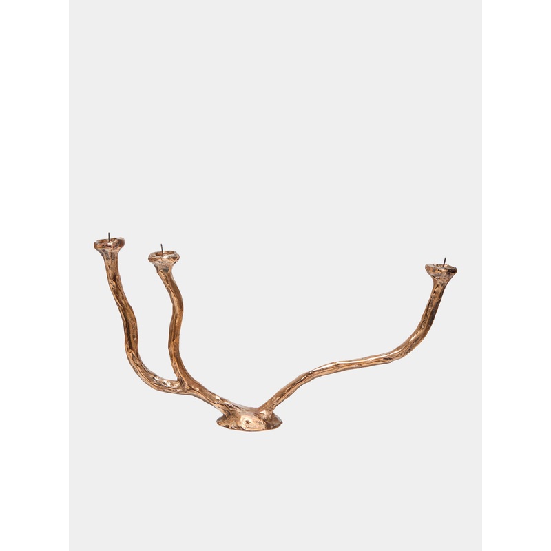 Alga Hand-Cast Bronze Candle Holder