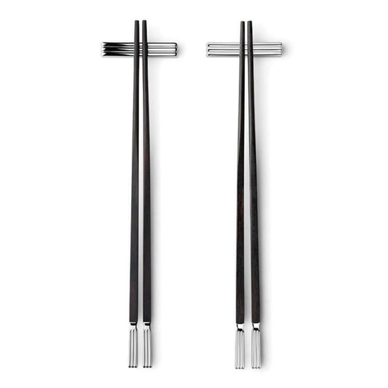 Bernadotte by Georg Jensen Stainless Steel Chopsticks 2 Sets with Rests New