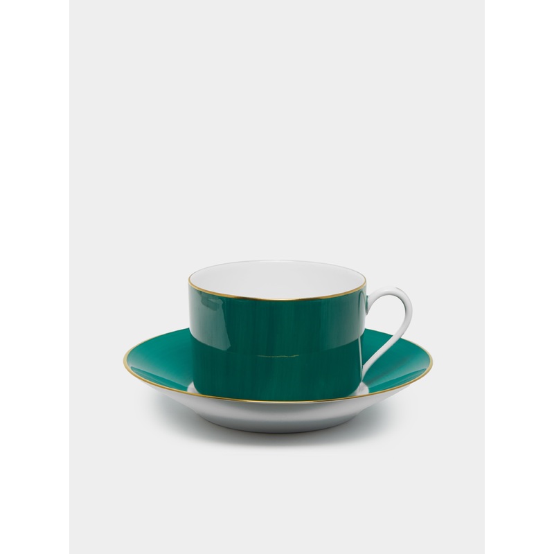 Coco Hand-Painted Porcelain Breakfast Cup and Saucer
