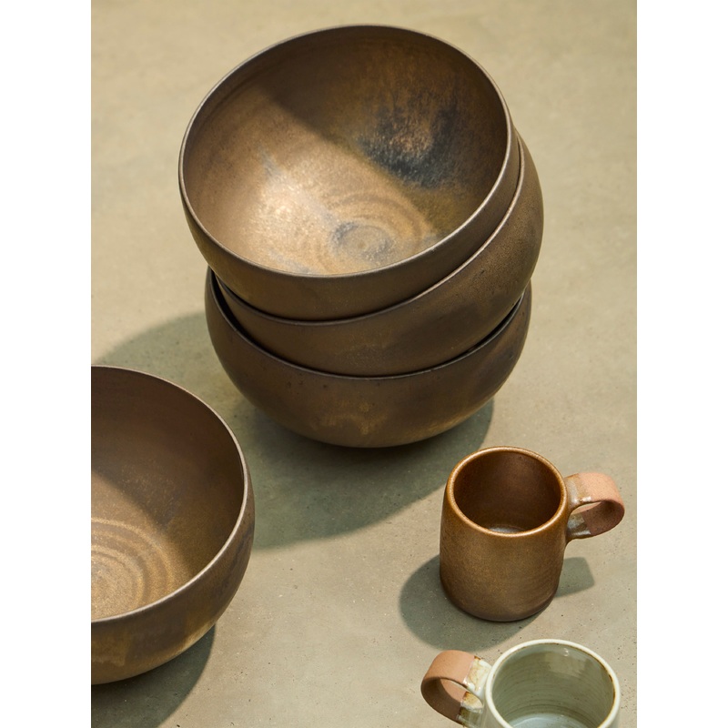 Concave Ceramic Large Noodle Bowls (Set of 4)