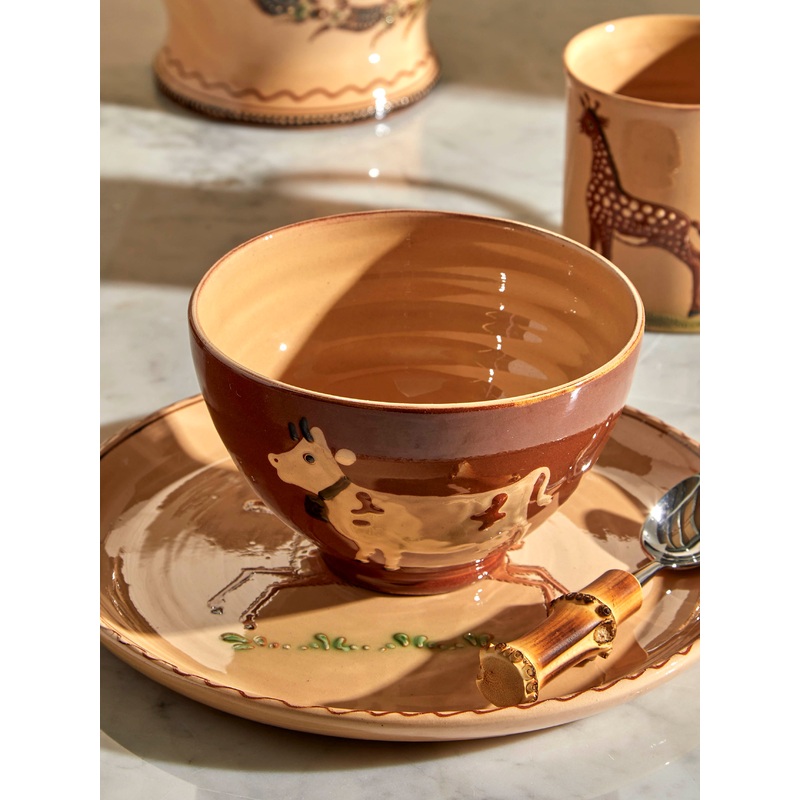 Cows Hand-Painted Ceramic Bowls (Set of 6)