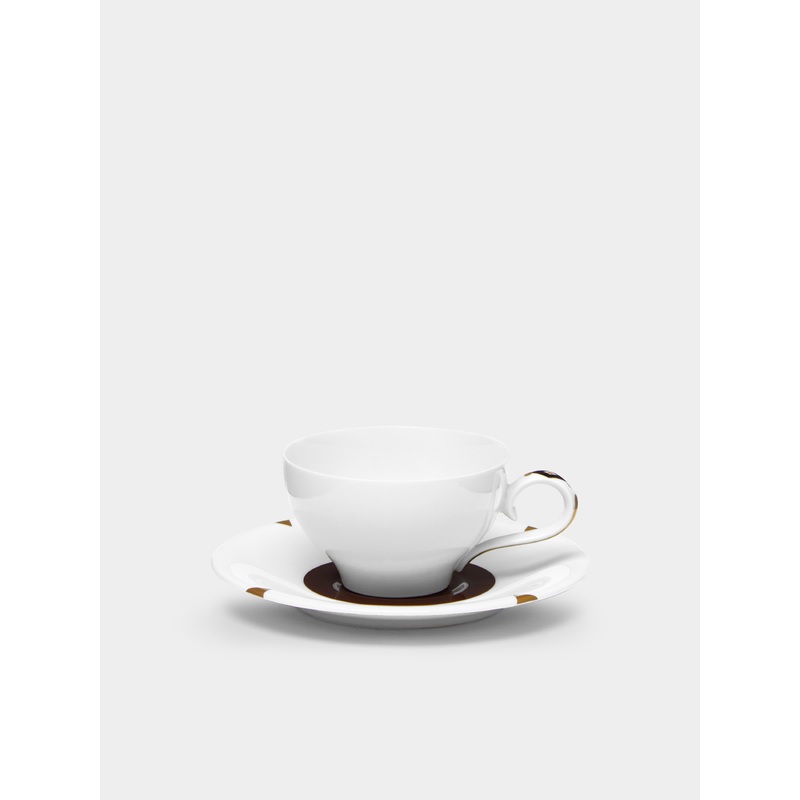 Ena Rottenberg Hand-Painted Porcelain Espresso Cup and Saucer