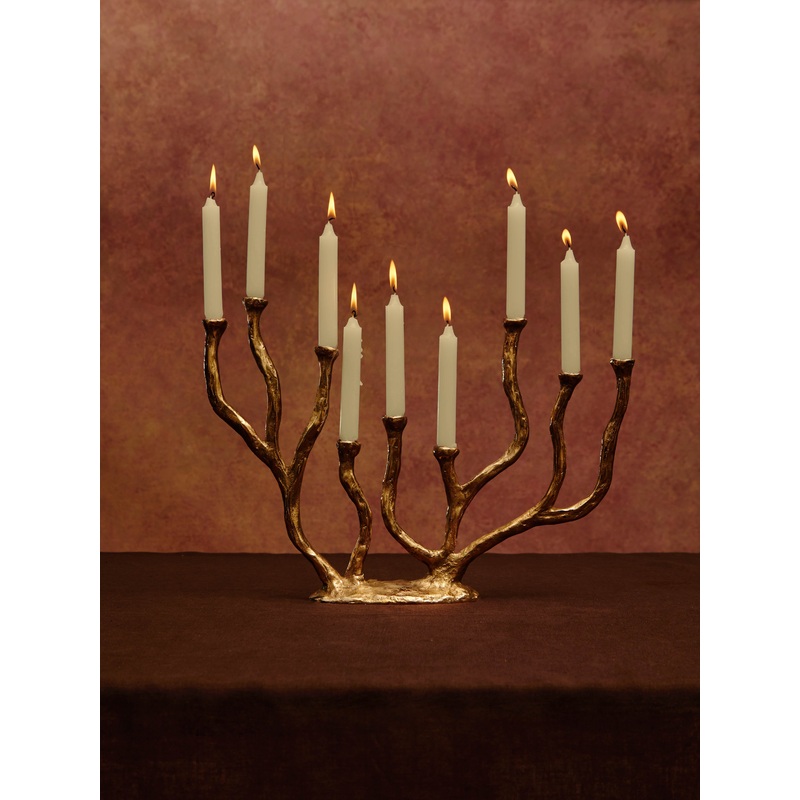 Hand-Cast Bronze Menorah