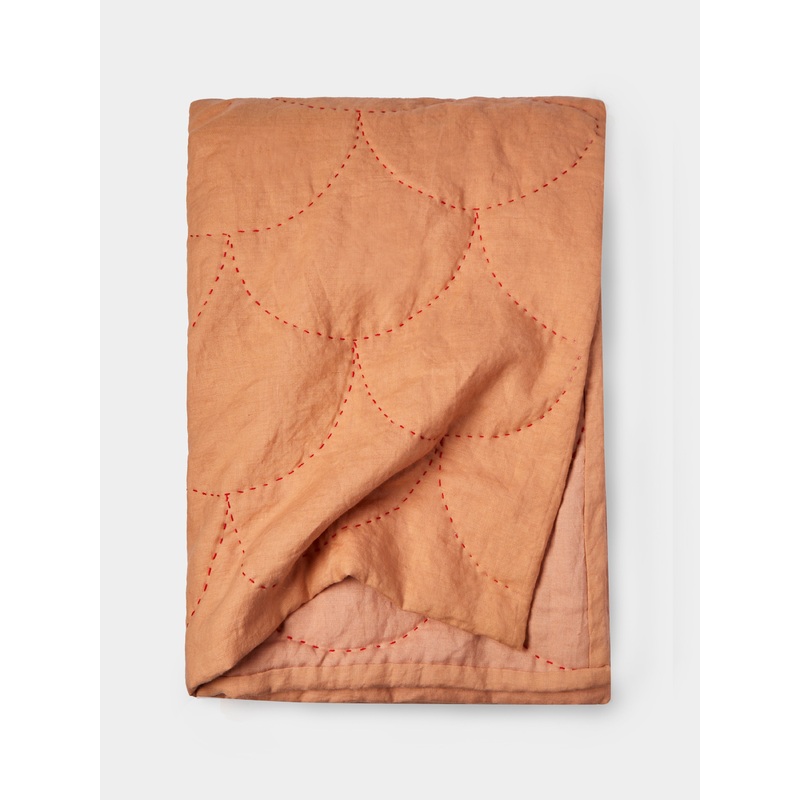 Hand-Embroidered Linen Quilt (79in/2m)