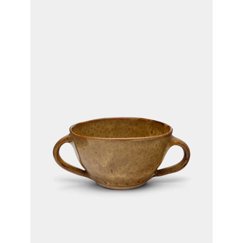 Hand-Glazed Ceramic Handled Soup Bowls (Set of 6)