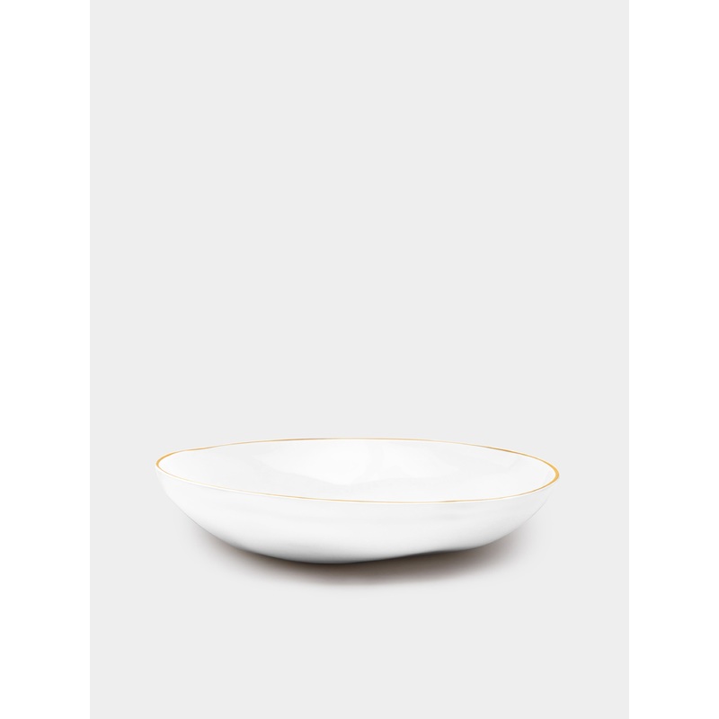 Hand-Painted 24ct Gold and Bone China Pasta Bowls (Set of 4)