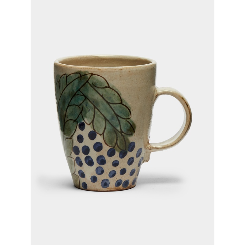 Leaves Hand-Painted Ceramic Mugs (Set of 4)